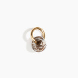 Dinosaur Designs Splash Keyring in Cappuccino color resin with Brass Metal