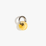 Dinosaur Designs Splash Keyring in Daisy color resin with Gunmetal Metal