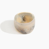 Dinosaur Designs Extra Large Organic Oval Bangle in Sandy Pearl color resin with Wide Fit