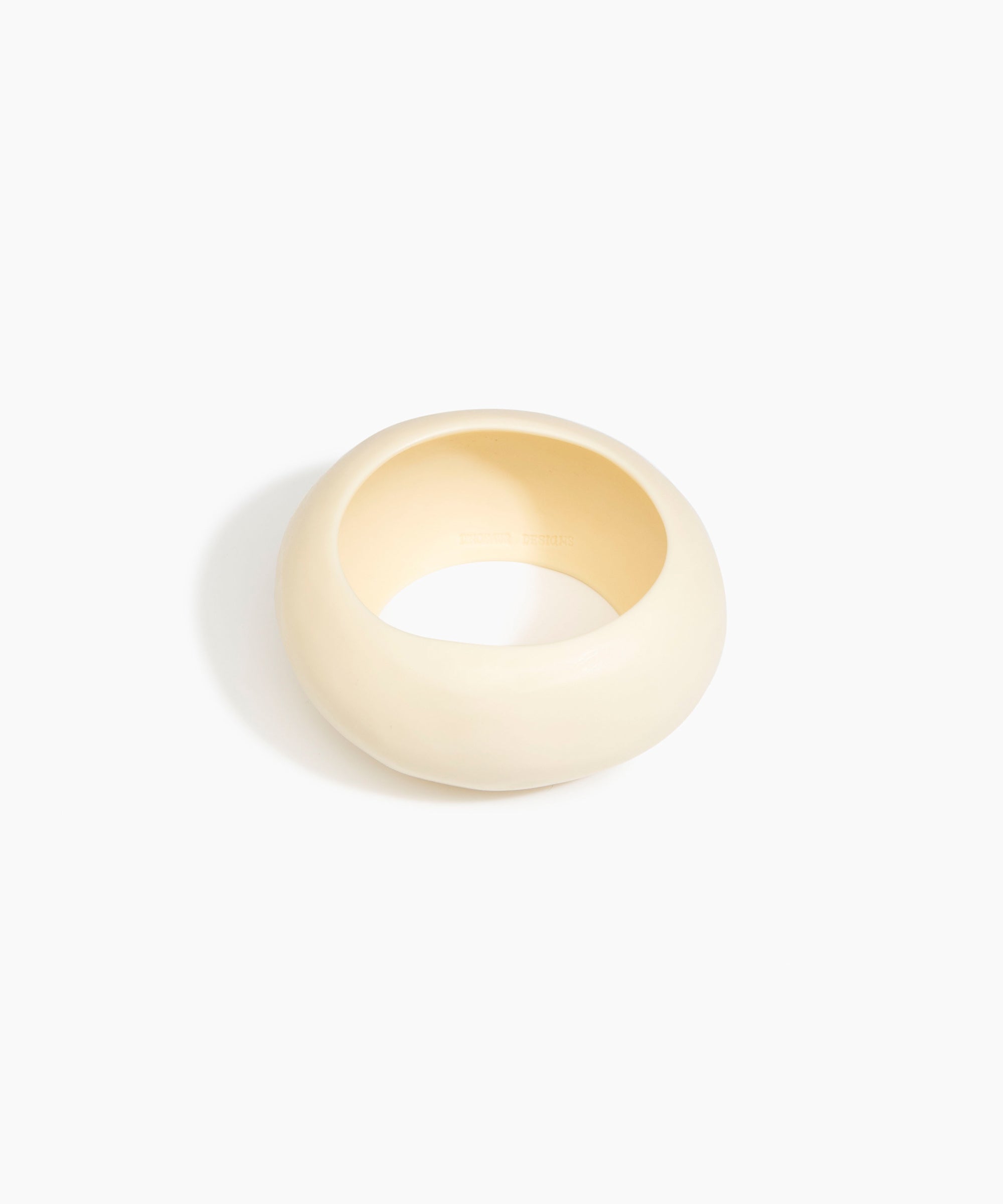 Dinosaur Designs Boulder Bangle in Cream color resin with Wide Fit
