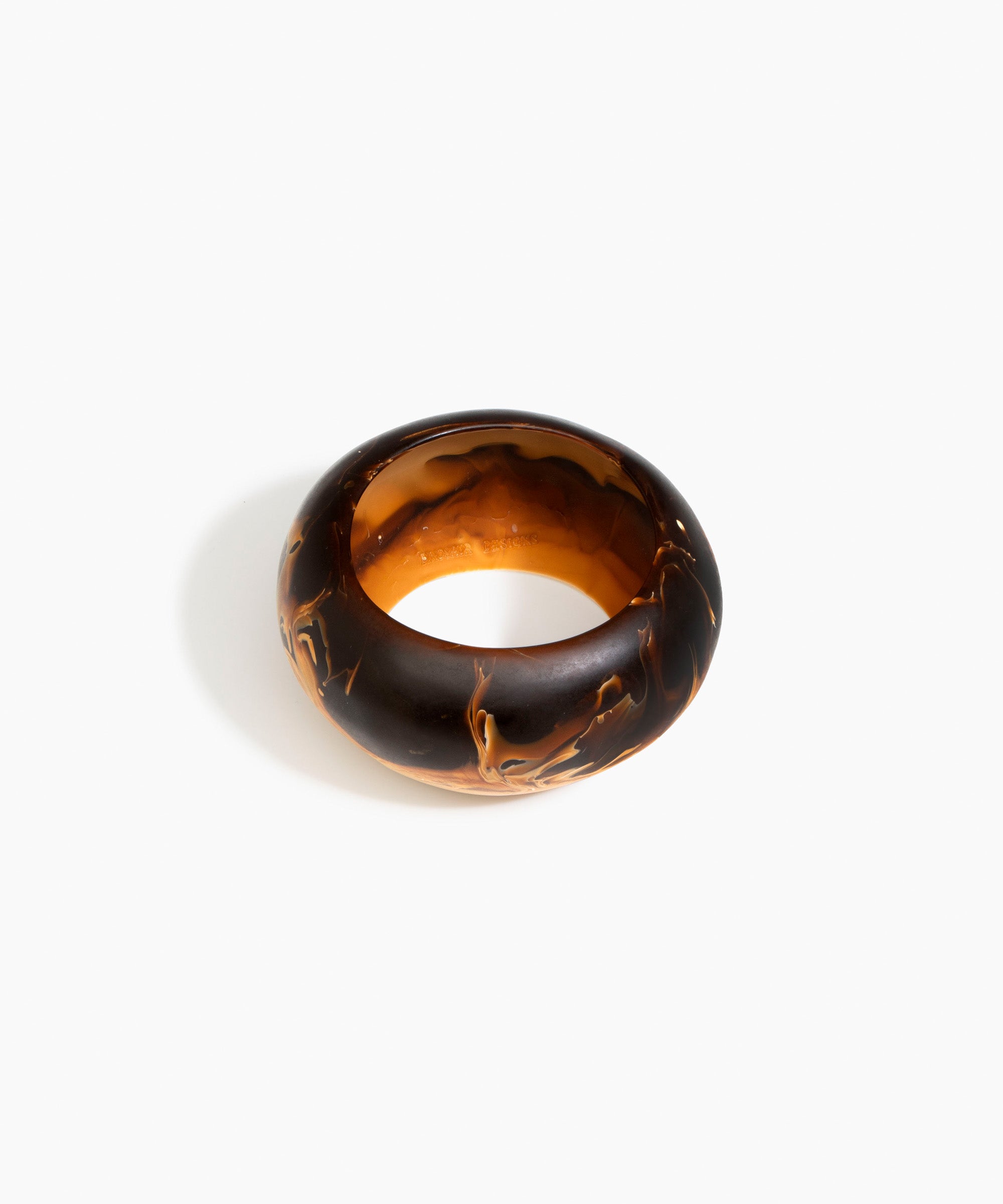 Dinosaur Designs Boulder Bangle in Dark Horn color resin with Wide Fit