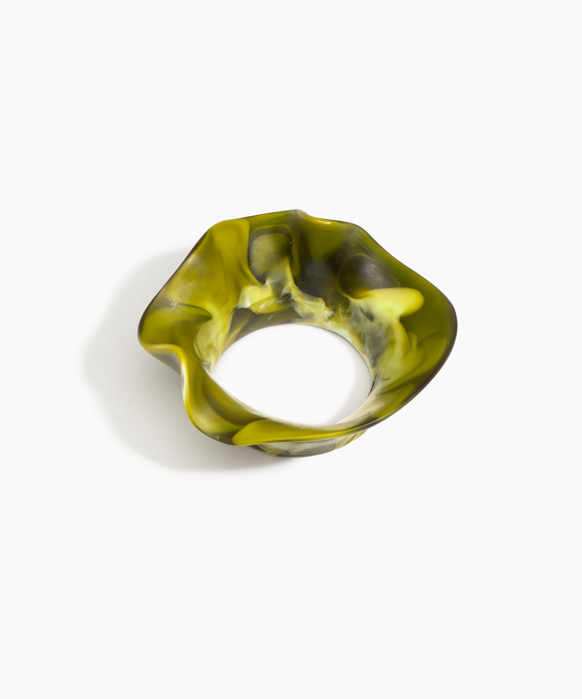 Dinosaur Designs Orchid Bangle in Malachite color resin with Wide Fit