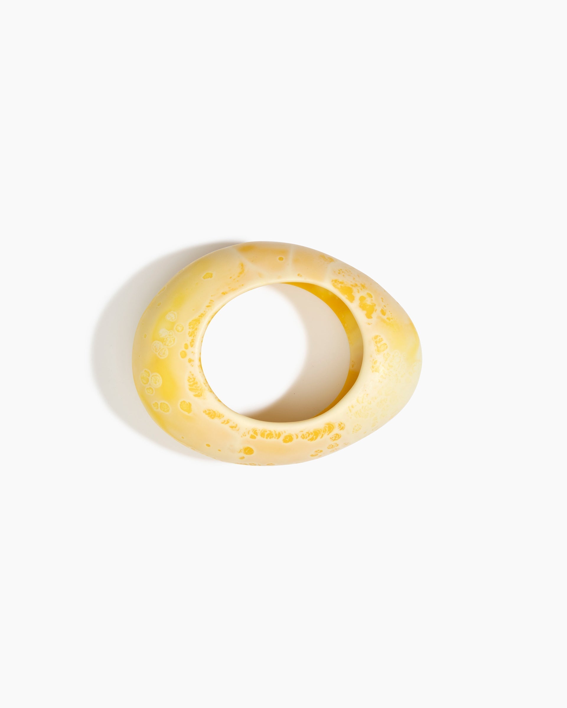 Dinosaur Designs Large Rock Bangle in Daisy color resin with Wide Fit