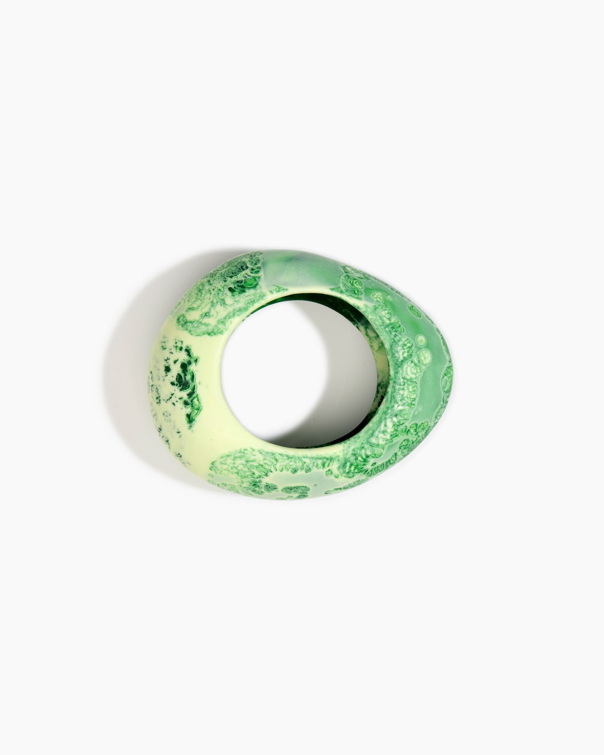 Dinosaur Designs Large Rock Bangle in Grass color resin with Wide Fit
