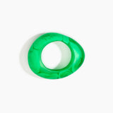 Dinosaur Designs Large Rock Bangle in Leaf color resin with Wide Fit