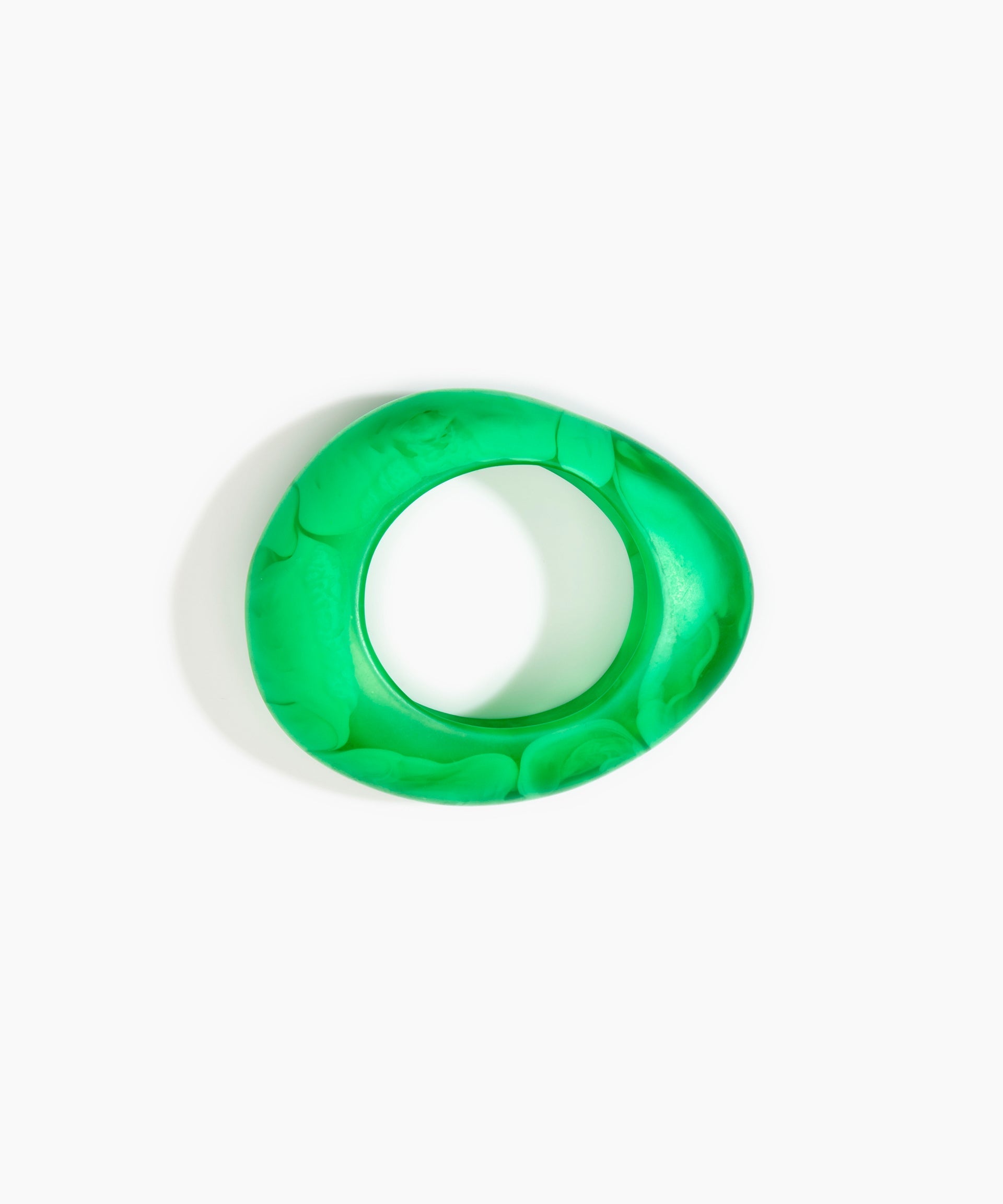 Dinosaur Designs Large Rock Bangle in Leaf color resin with Wide Fit