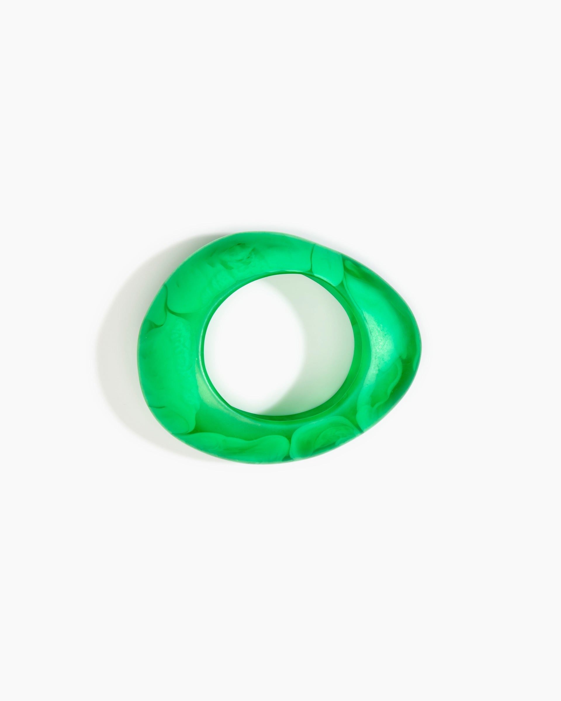 Dinosaur Designs Large Rock Bangle in Leaf color resin with Wide Fit