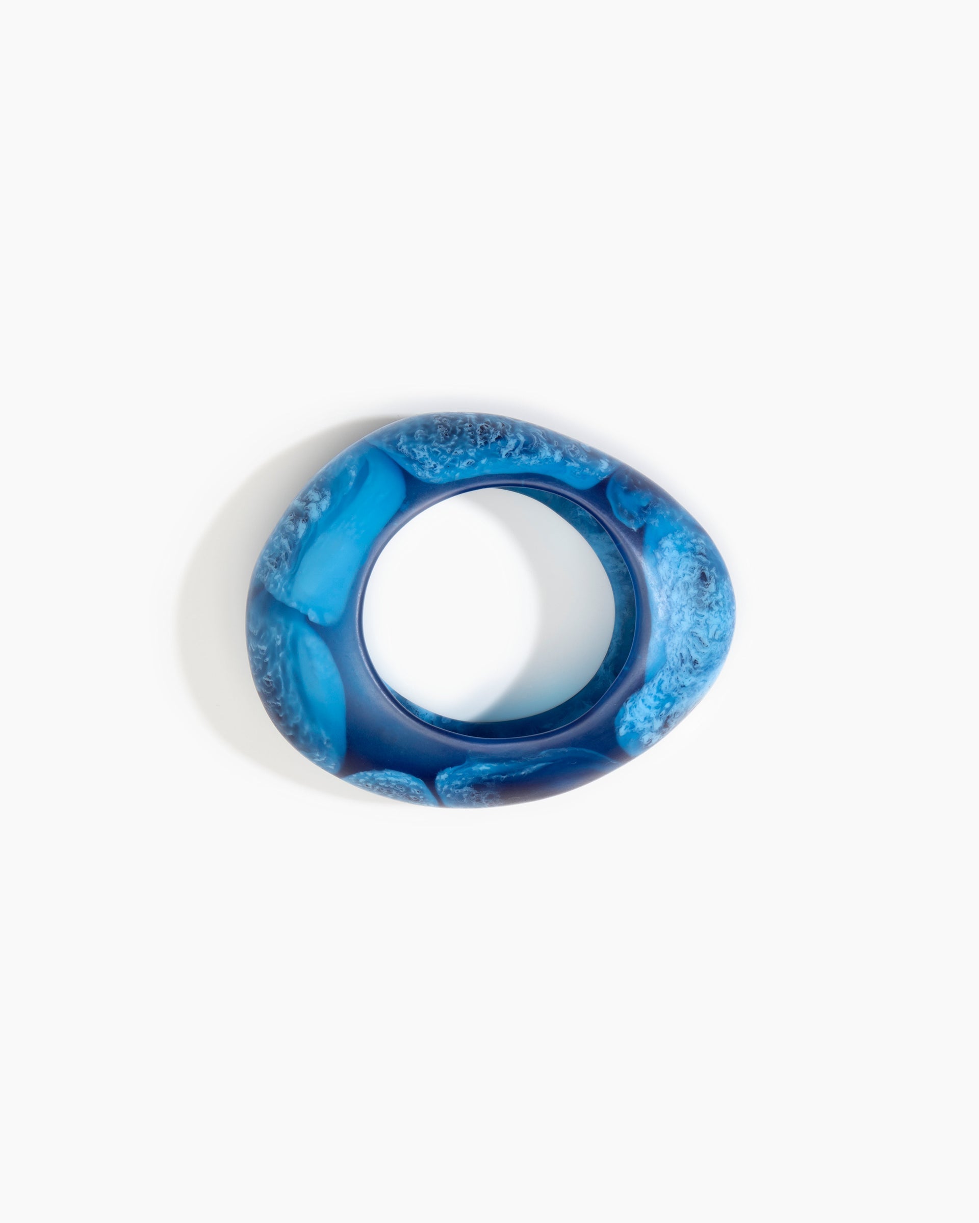 Dinosaur Designs Large Rock Bangle in Sky color resin with Wide Fit