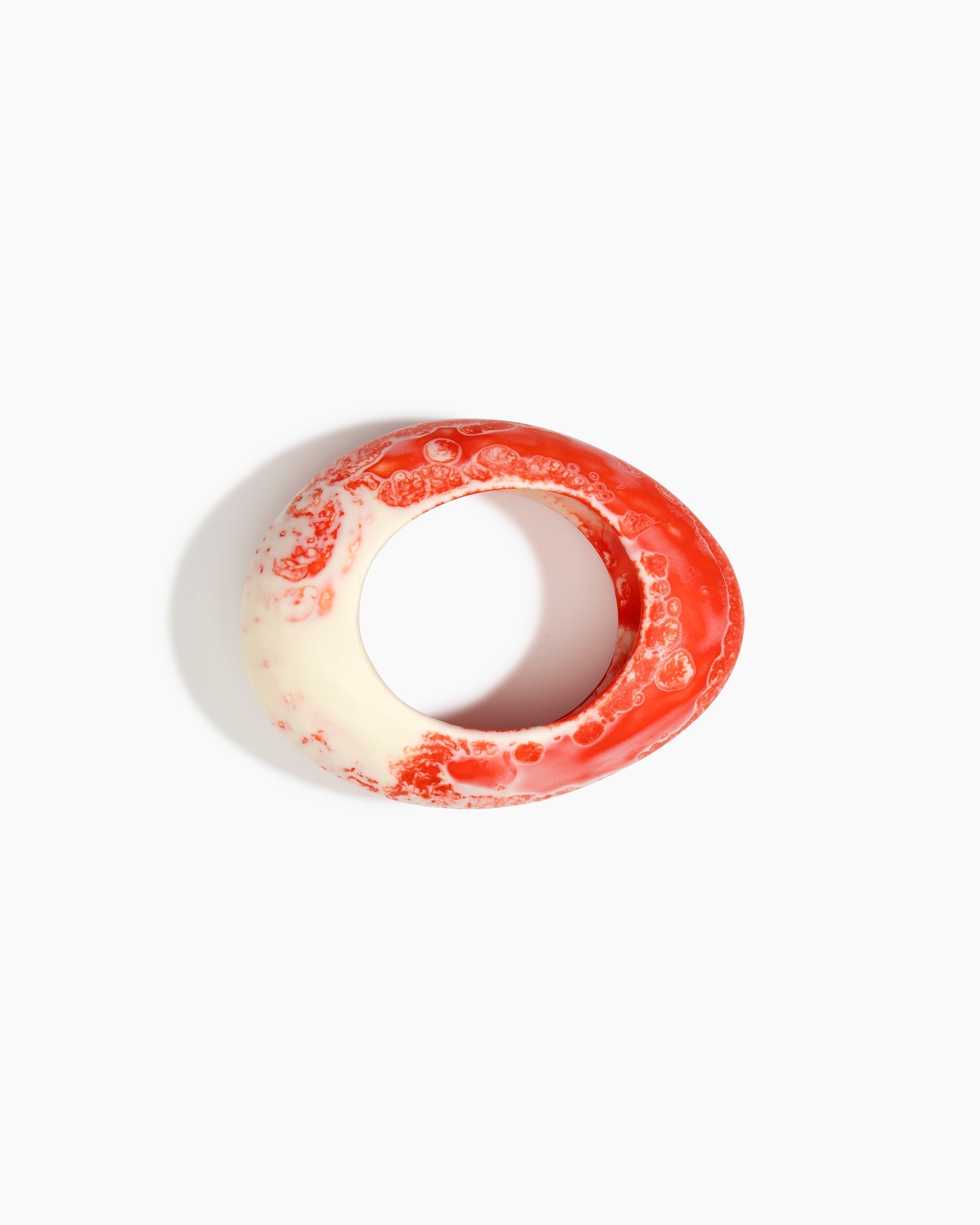 Dinosaur Designs Large Rock Bangle in Strawberry color resin with Wide Fit