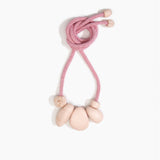 Dinosaur Designs Boulder Rock Necklace in Rose Swirl color resin