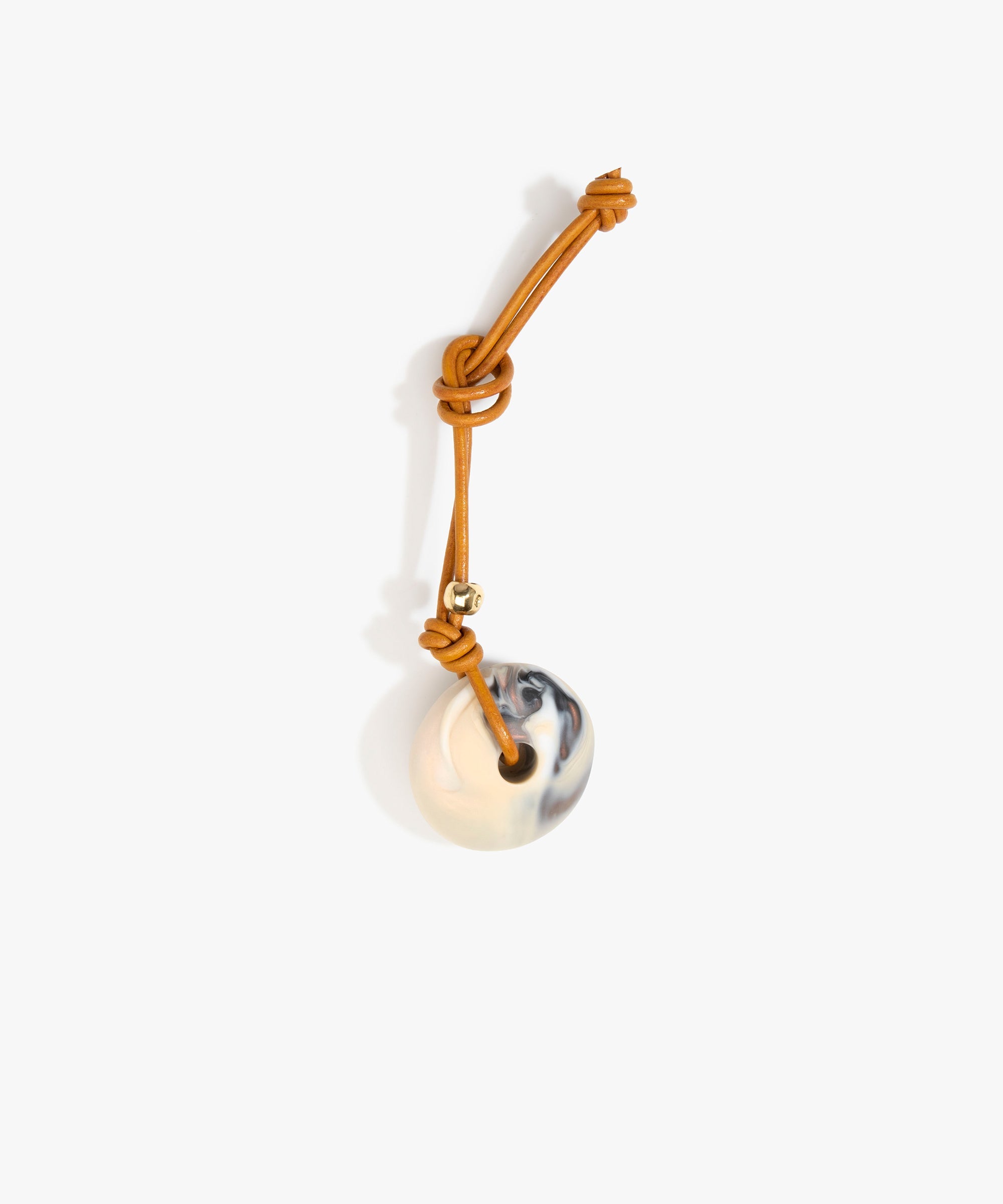 Dinosaur Designs Flat Watercolor Bag Charm in Sandy Pearl color resin with Brass Material