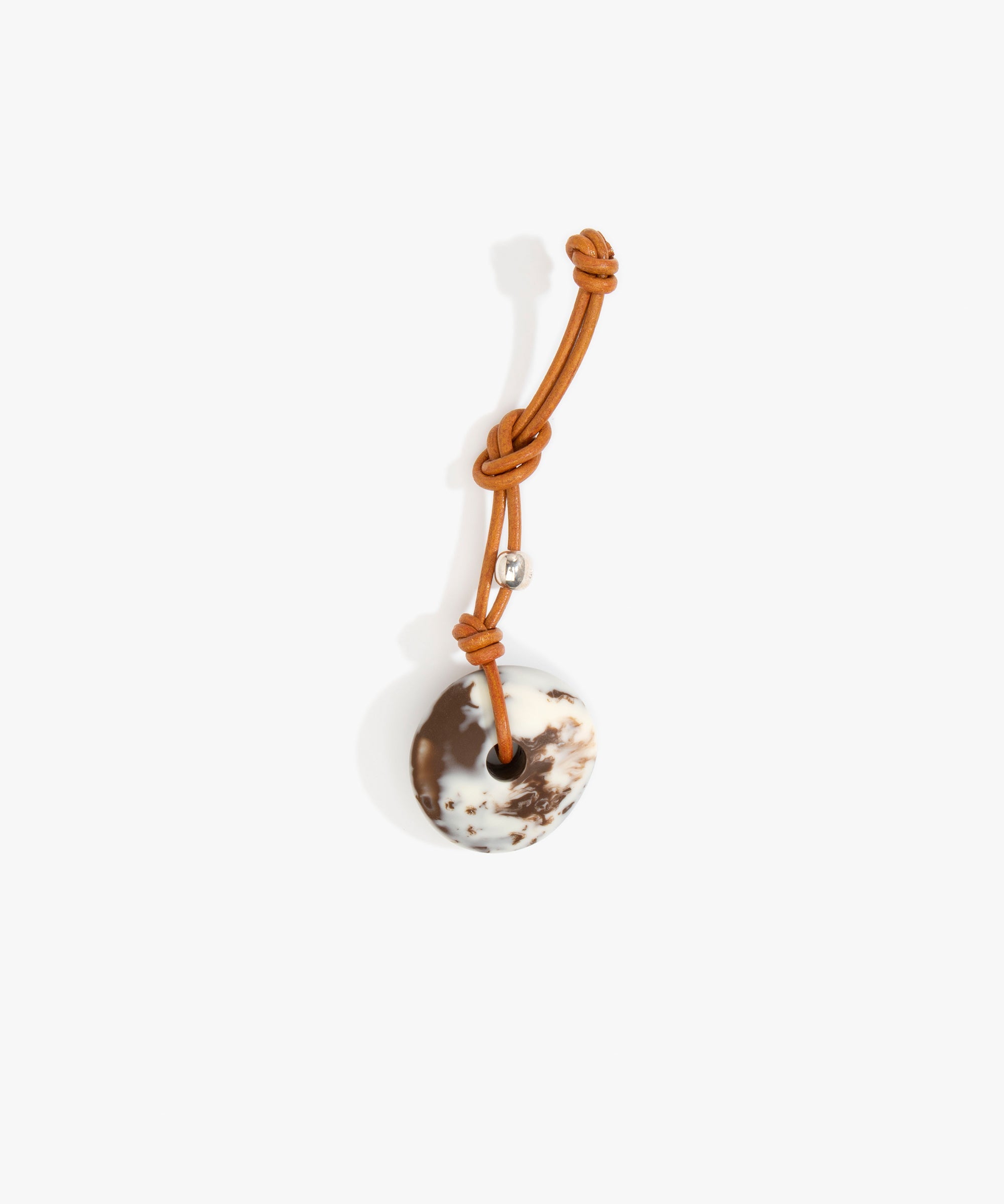Dinosaur Designs Flat Watercolor Bag Charm in Cappuccino color resin with 925 Sterling Silver Material