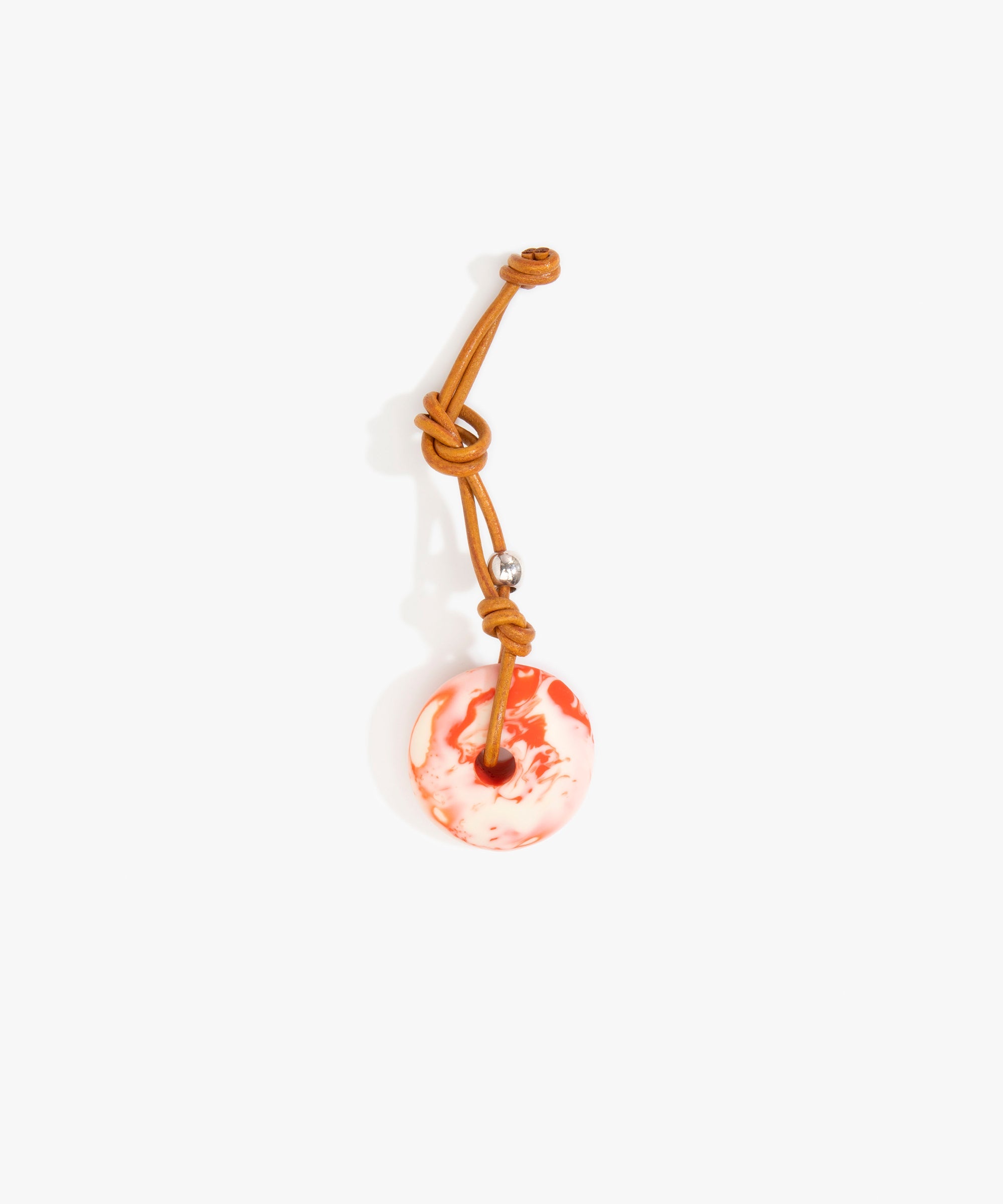Dinosaur Designs Flat Watercolor Bag Charm in Strawberry color resin with 925 Sterling Silver Material