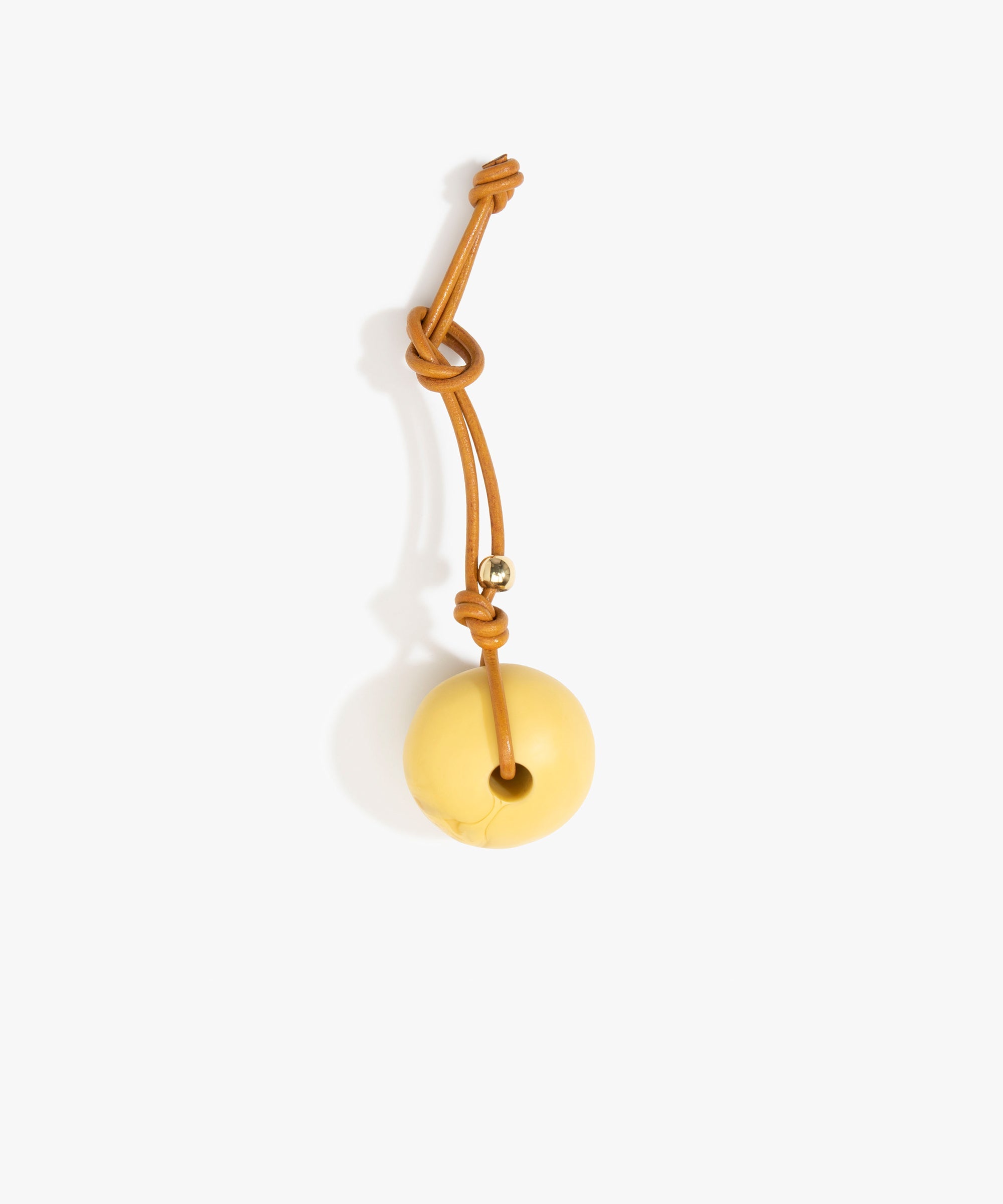 Dinosaur Designs Round Watercolor Bag Charm in Pollen color resin with Brass Material
