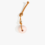 Dinosaur Designs Round Watercolor Bag Charm in Rose Swirl color resin with Brass Material