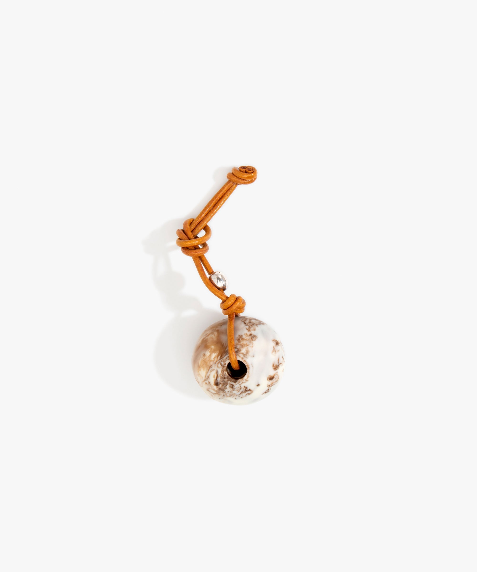 Dinosaur Designs Round Watercolor Bag Charm in Cappuccino color resin with 925 Sterling Silver Material