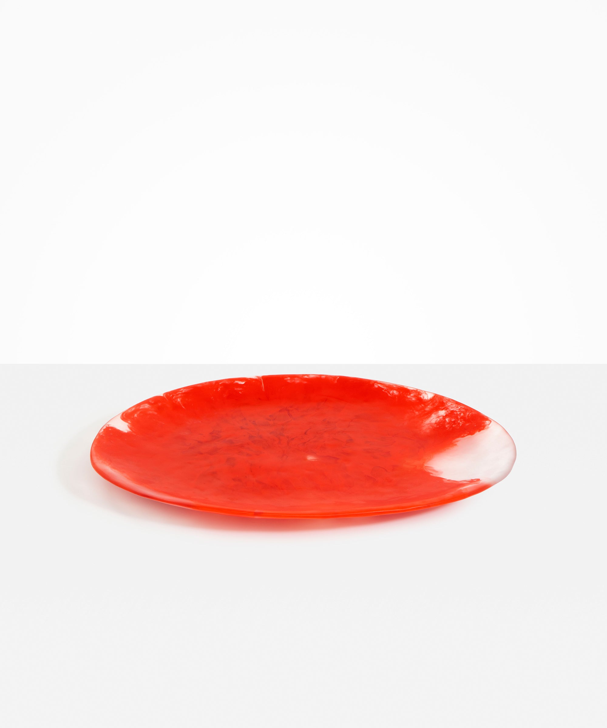 Dinosaur Designs Long Temple Platter in Poppy color resin