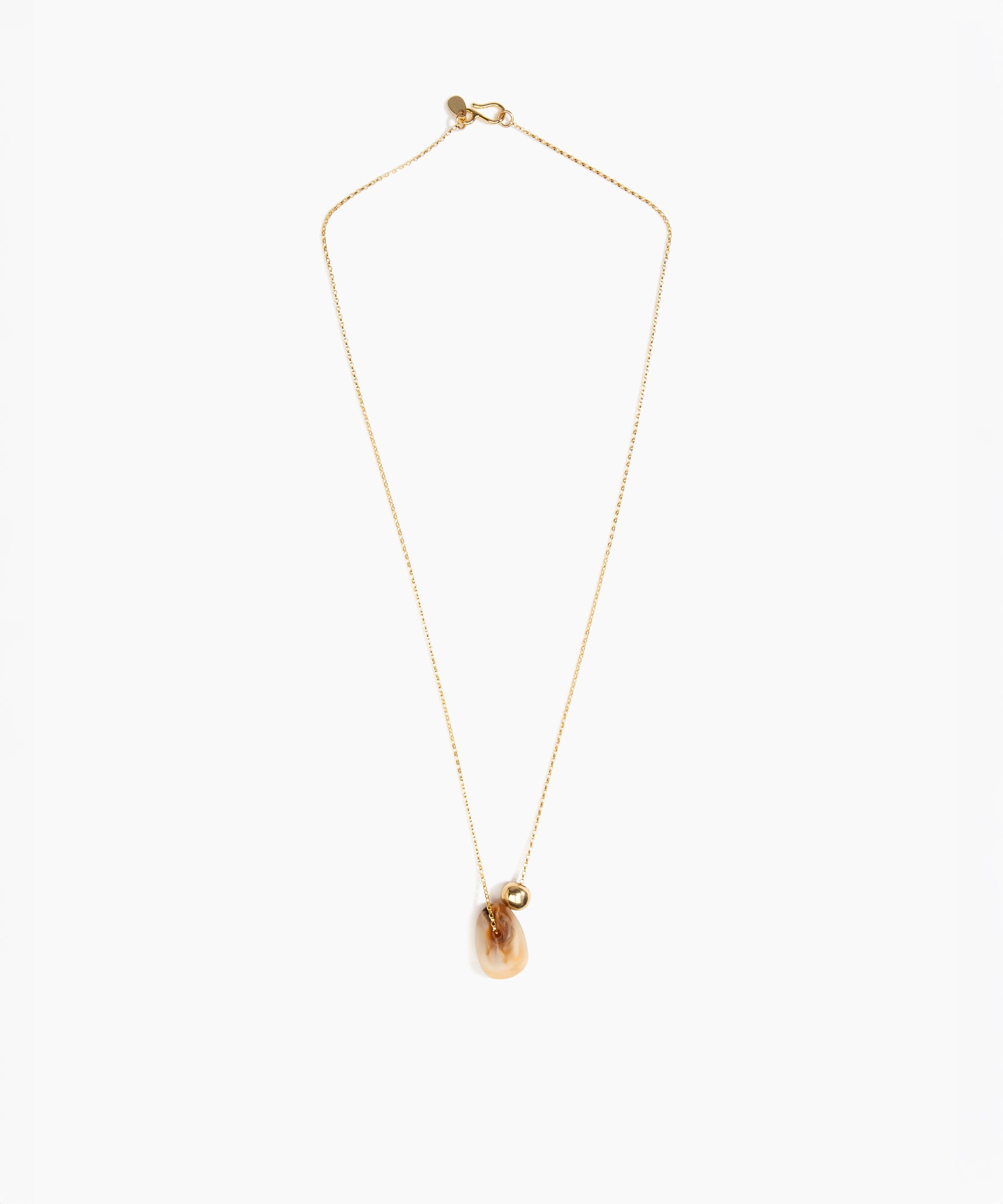 Dinosaur Designs Joie De Vivre Pendant in Light Horn color resin with Gold-Filled Material