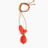 Dinosaur Designs Rock Cluster Pendant in Poppy color resin with Nano-Coated Brass Bead Material