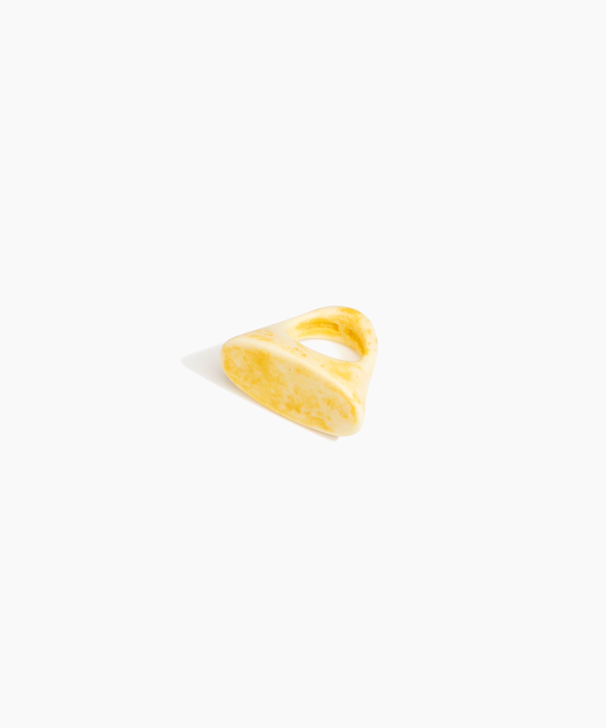 Dinosaur Designs Shield Ring in Daisy color resin with Regular Fit