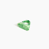 Dinosaur Designs Shield Ring in Grass color resin with Regular Fit