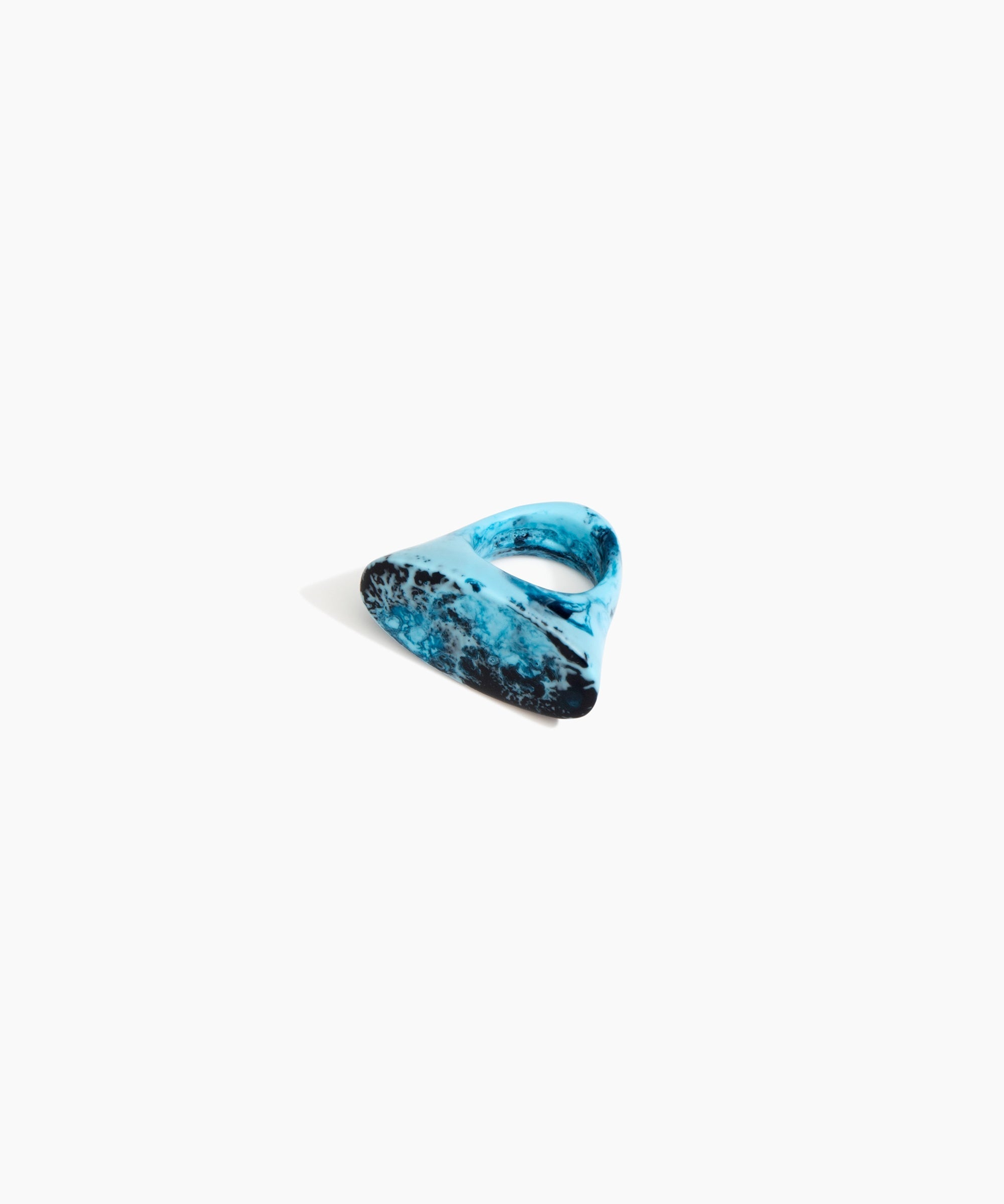 Dinosaur Designs Shield Ring in Water color resin with Regular Fit