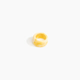 Dinosaur Designs Band Ring in Daisy color resin with Wide Fit