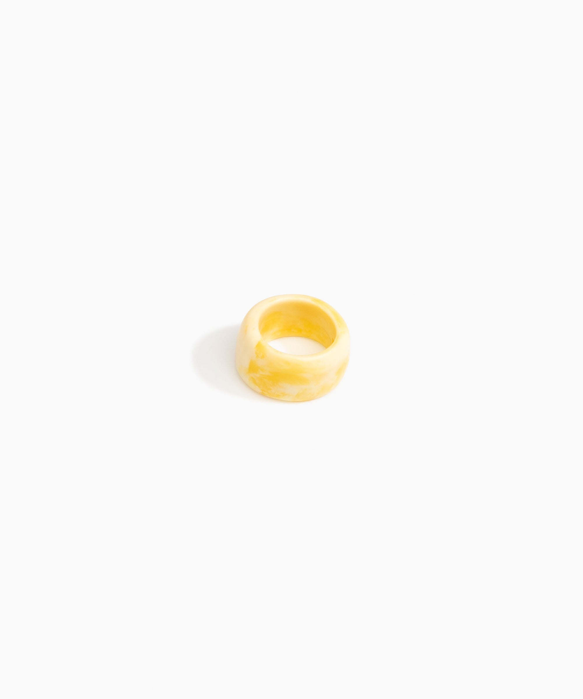 Dinosaur Designs Band Ring in Daisy color resin with Wide Fit