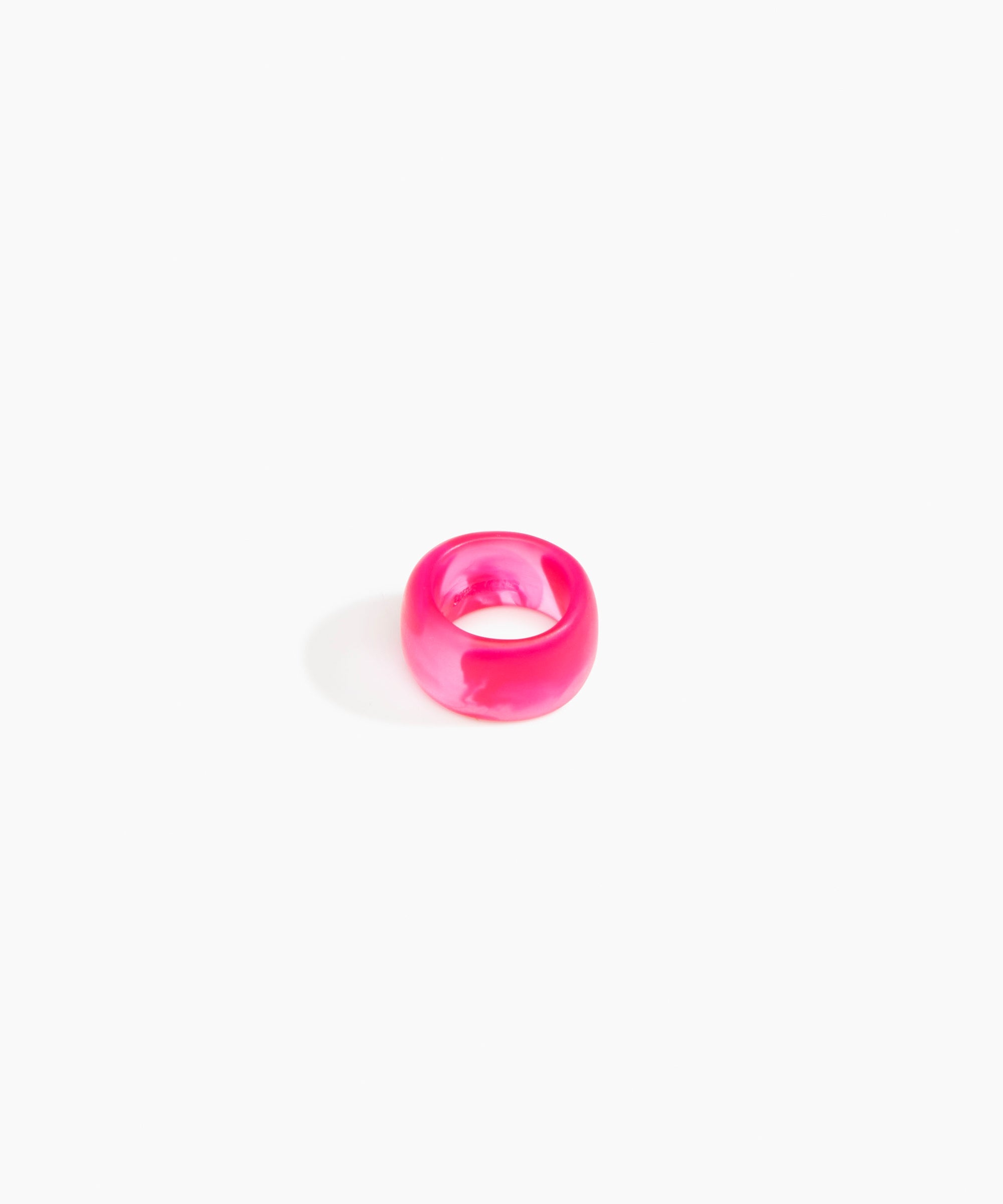 Dinosaur Designs Band Ring in Flamingo color resin with Wide Fit