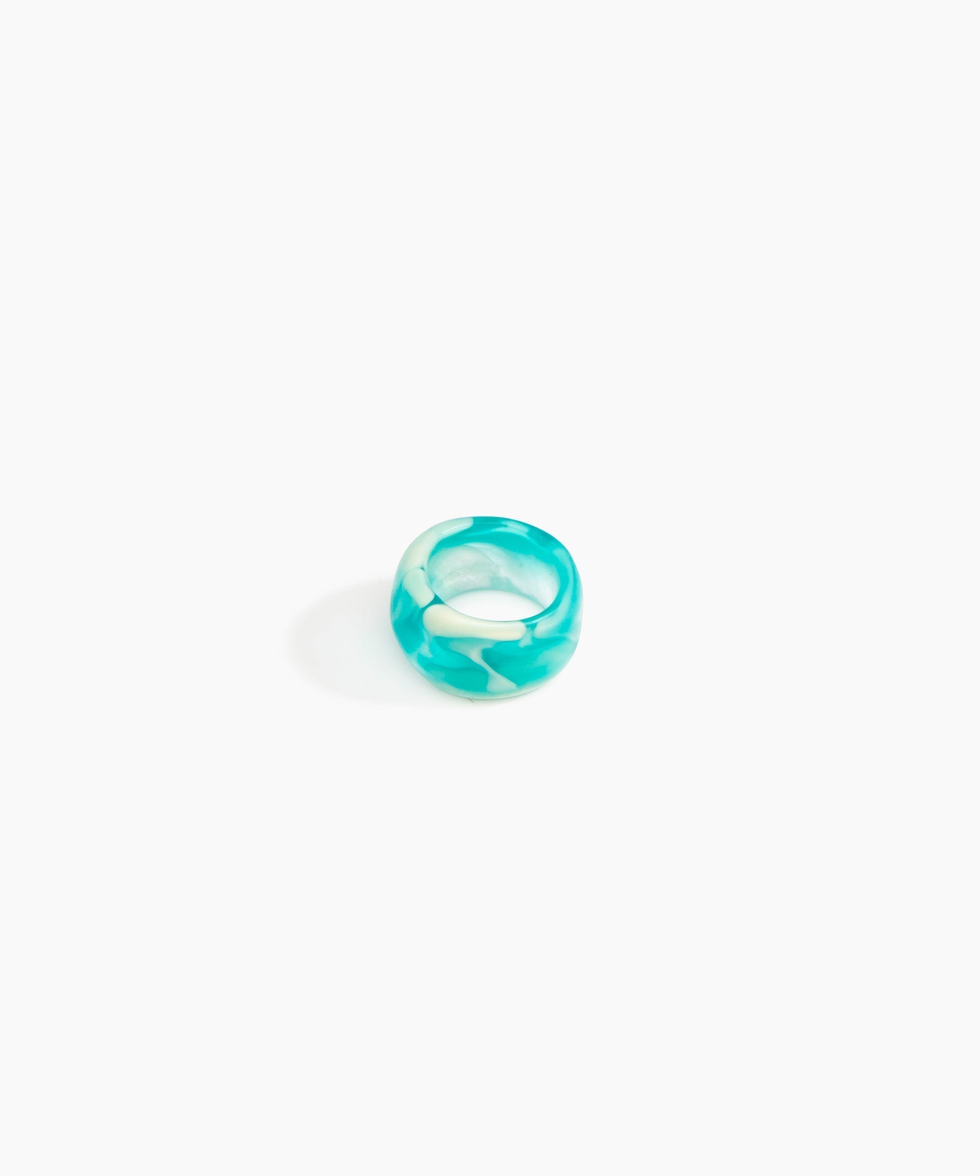 Dinosaur Designs Band Ring in Lagoon color resin with Wide Fit