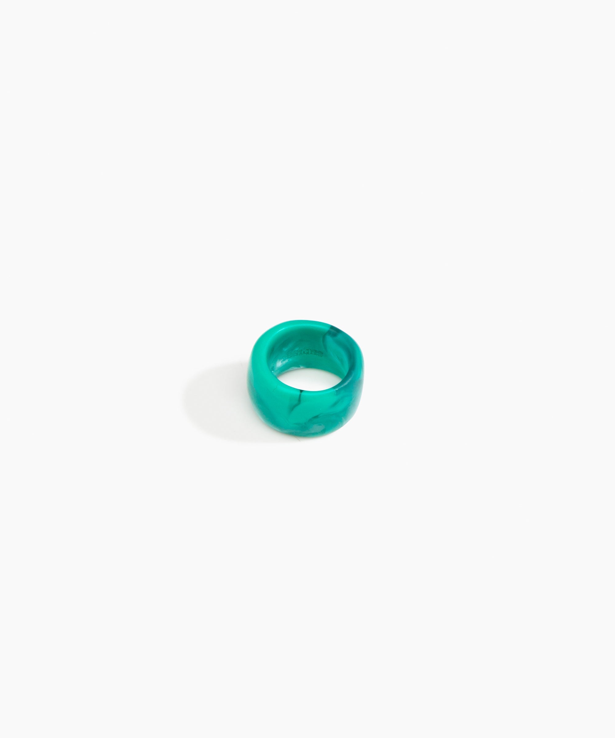 Dinosaur Designs Band Ring in Mineral Swirl color resin with Wide Fit