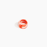 Dinosaur Designs Band Ring in Strawberry color resin with Wide Fit
