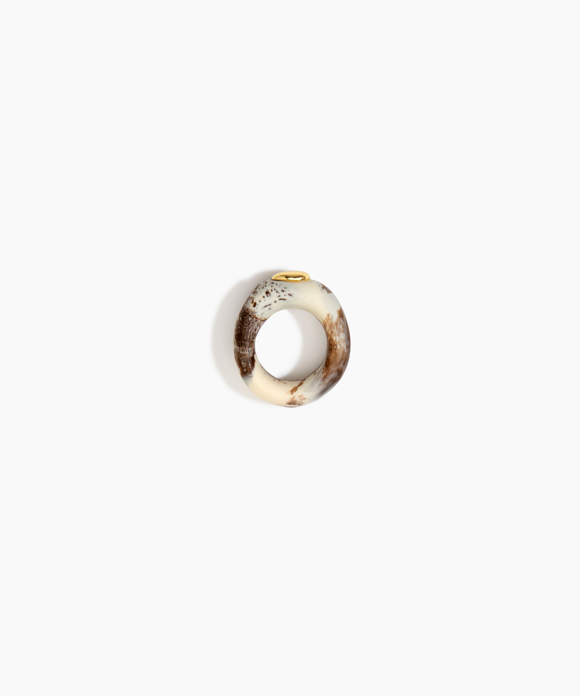Dinosaur Designs RGRNDRCK round rock ring CAPPUCCINO