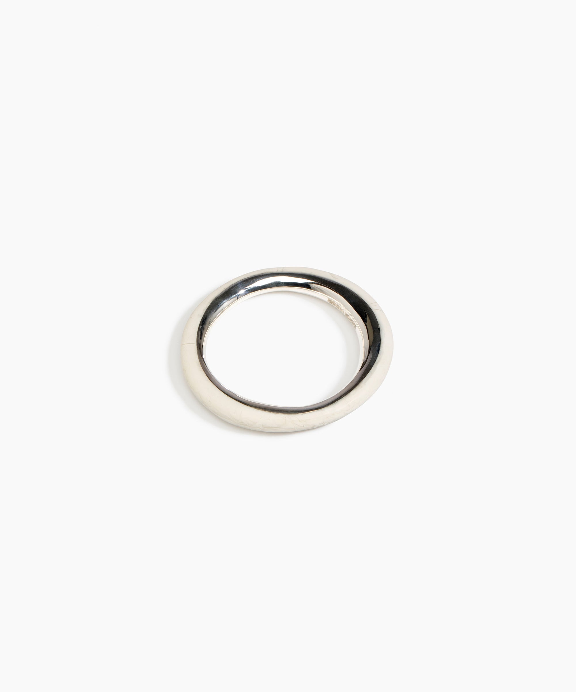 Dinosaur Designs Drift Duo Wishbone Bangle in Chalk Swirl color resin with Silver-Plated Brass Material