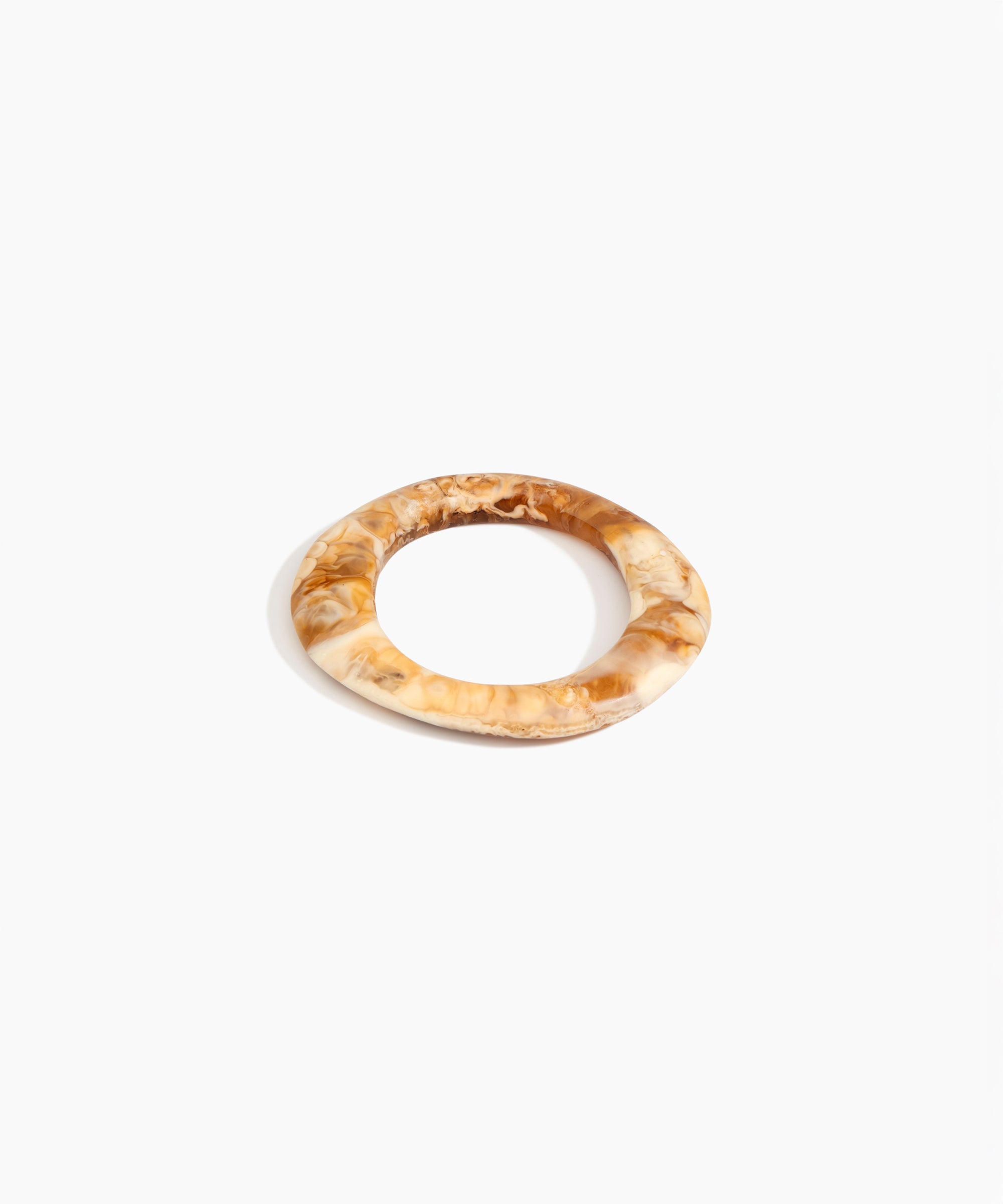 Dinosaur Designs Small Drift Bangle in Light Horn color resin with Wide Fit