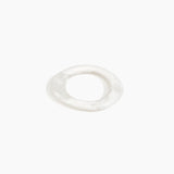 Dinosaur Designs Small Drift Bangle in Snow Swirl color resin with Wide Fit