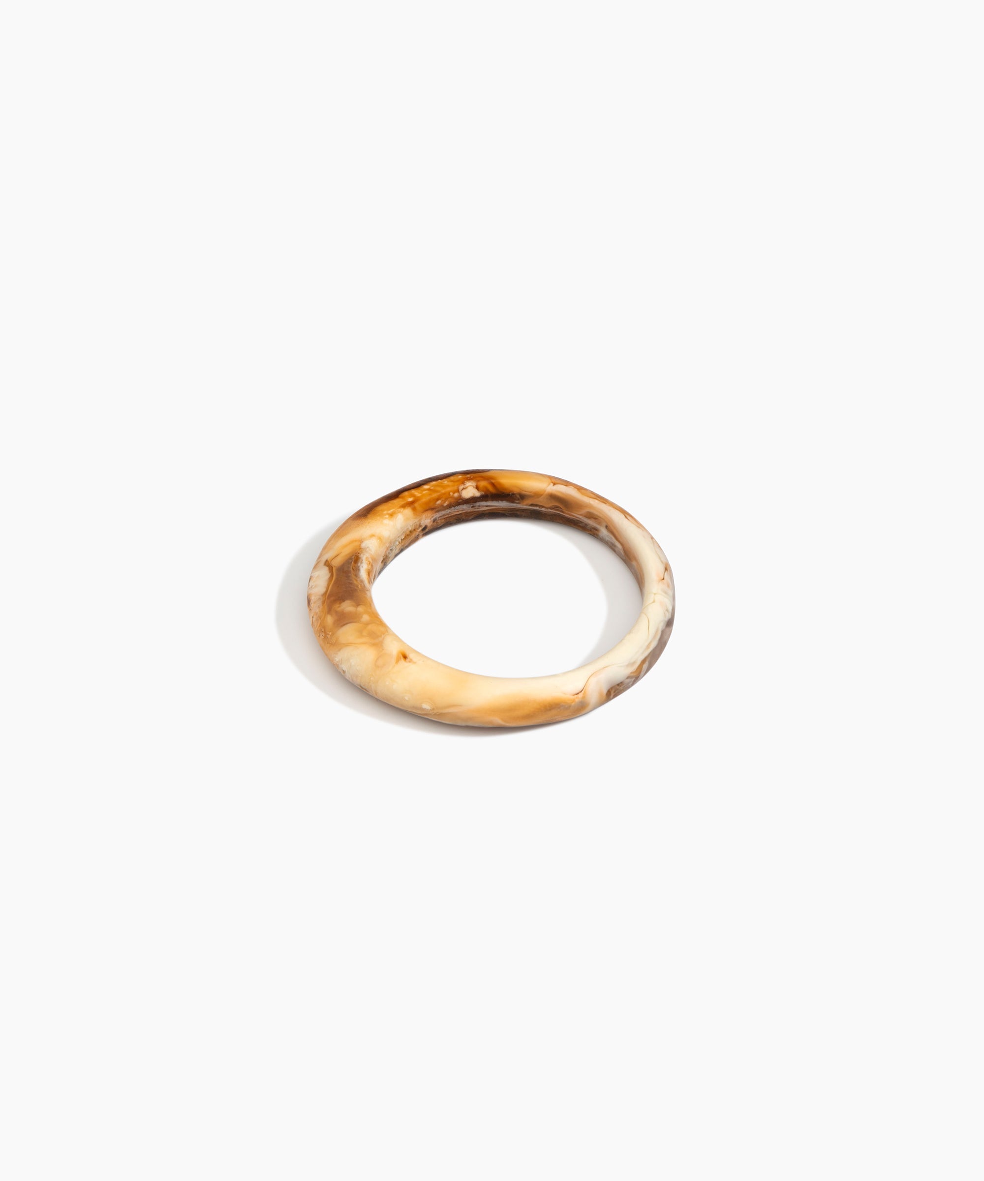 Dinosaur Designs Small Organic Bangle in Light Horn color resin with Regular Fit