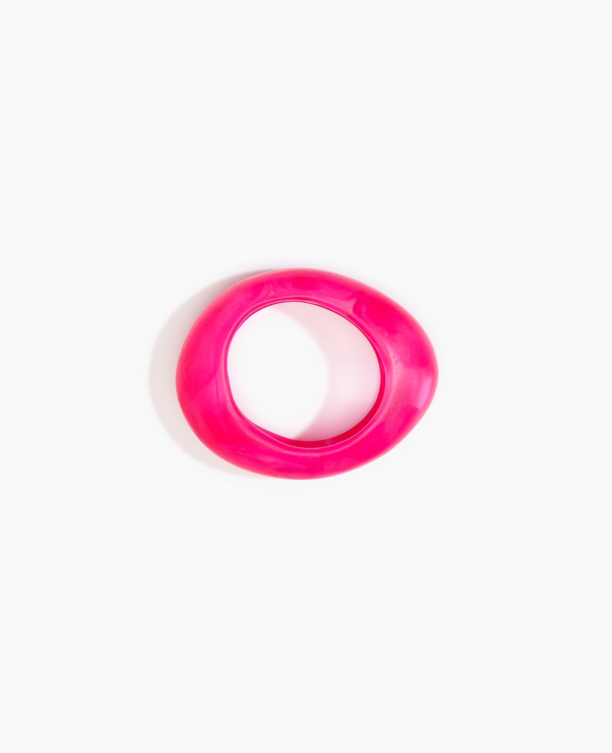 Dinosaur Designs Medium Rock Bangle in Flamingo color resin with Wide Fit