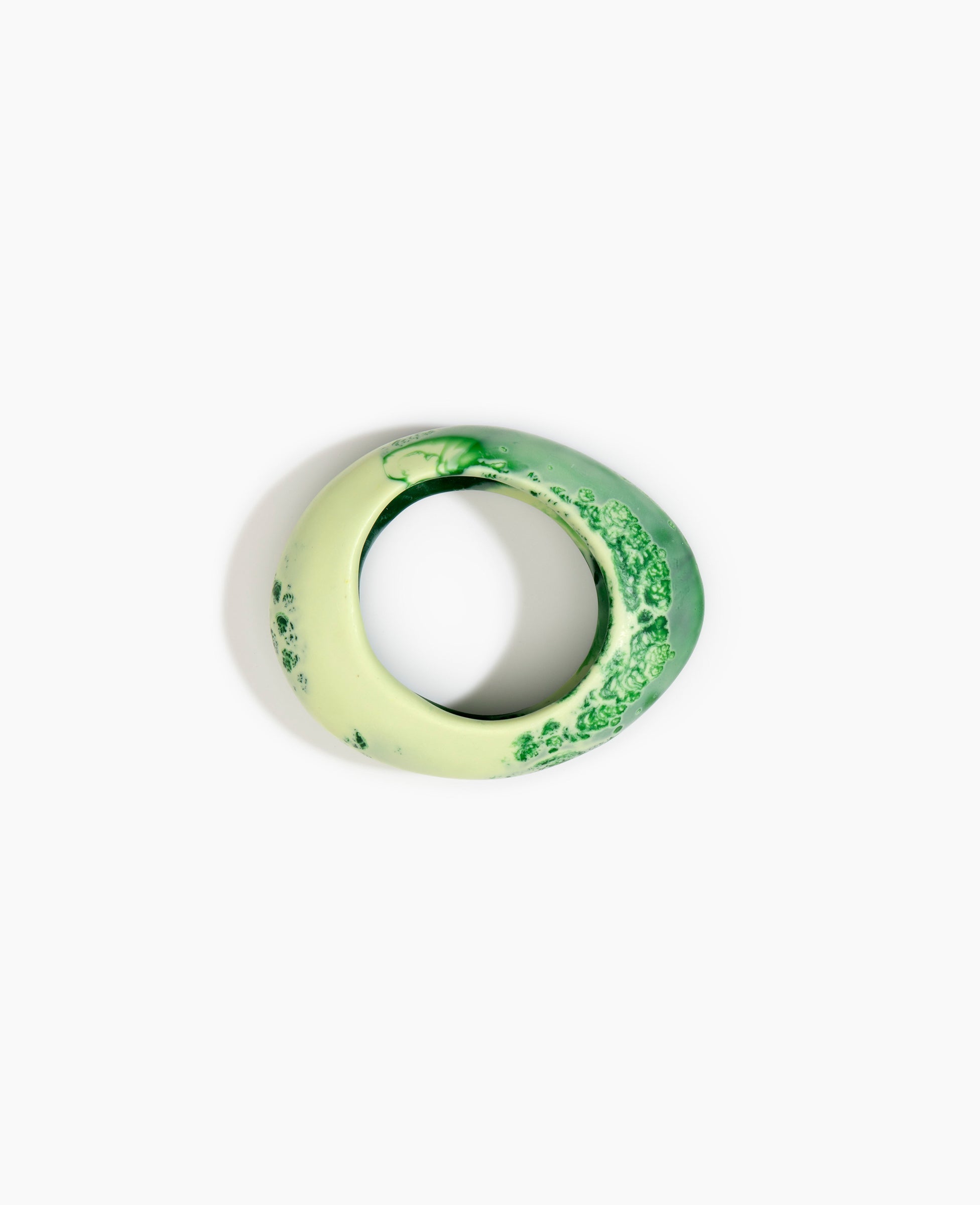 Dinosaur Designs Medium Rock Bangle in Grass color resin with Wide Fit