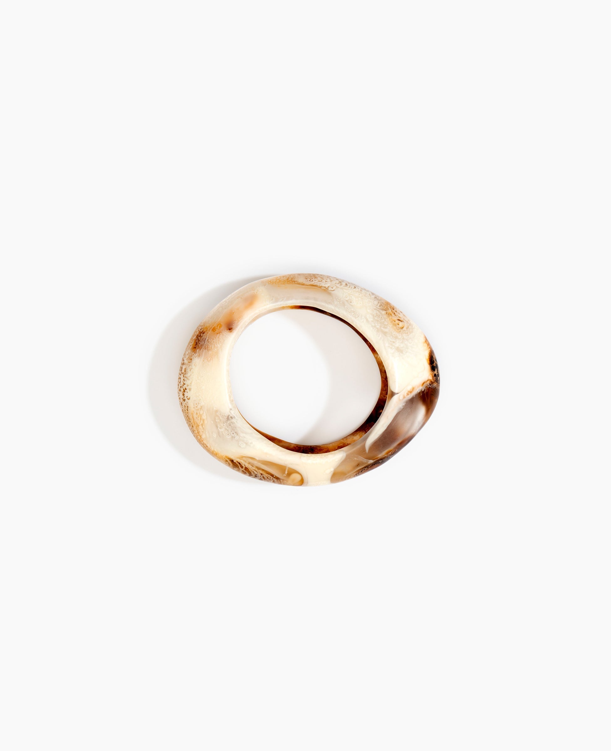 Dinosaur Designs Medium Rock Bangle in Light Horn color resin with Wide Fit