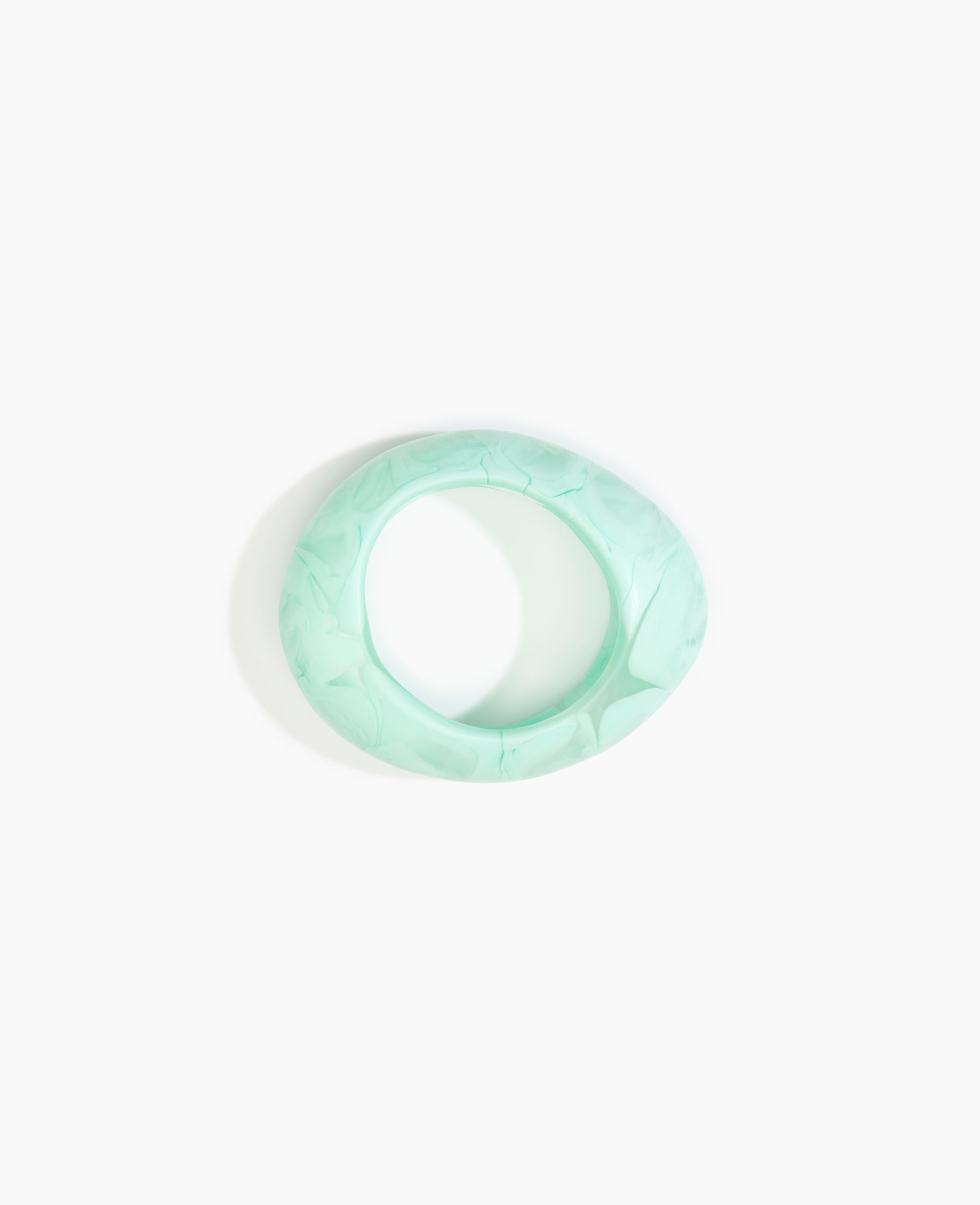 Dinosaur Designs Medium Rock Bangle in Mint color resin with Wide Fit