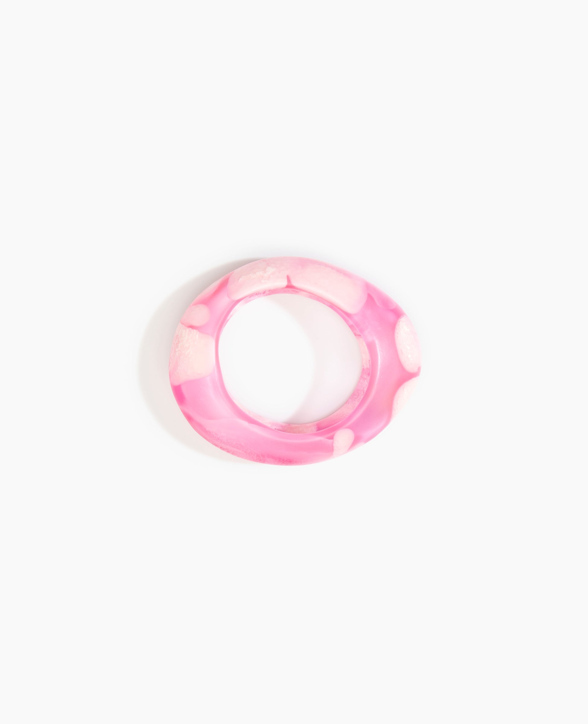 Dinosaur Designs Medium Rock Bangle in Shell Pink color resin with Wide Fit