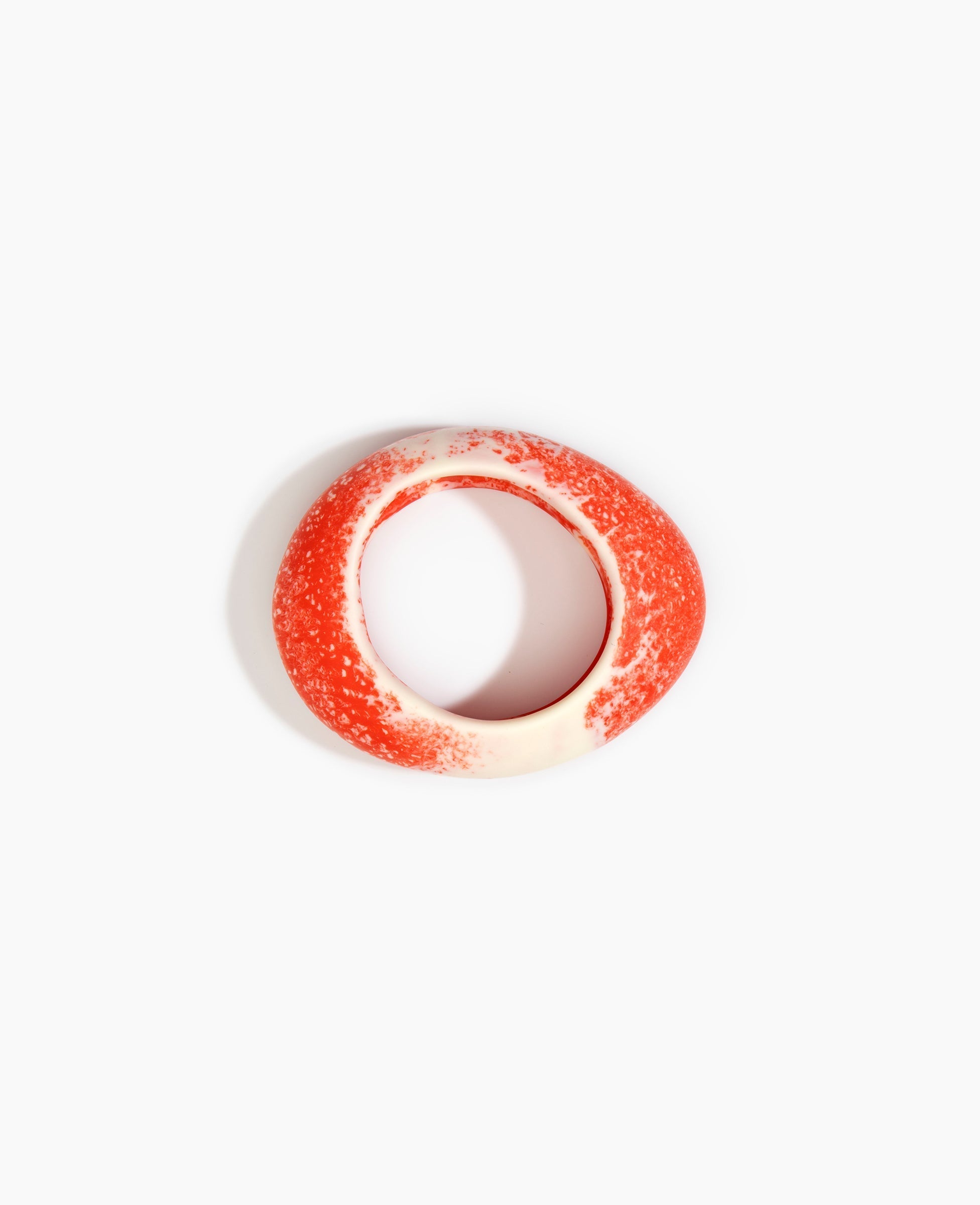 Dinosaur Designs Medium Rock Bangle in Strawberry color resin with Wide Fit