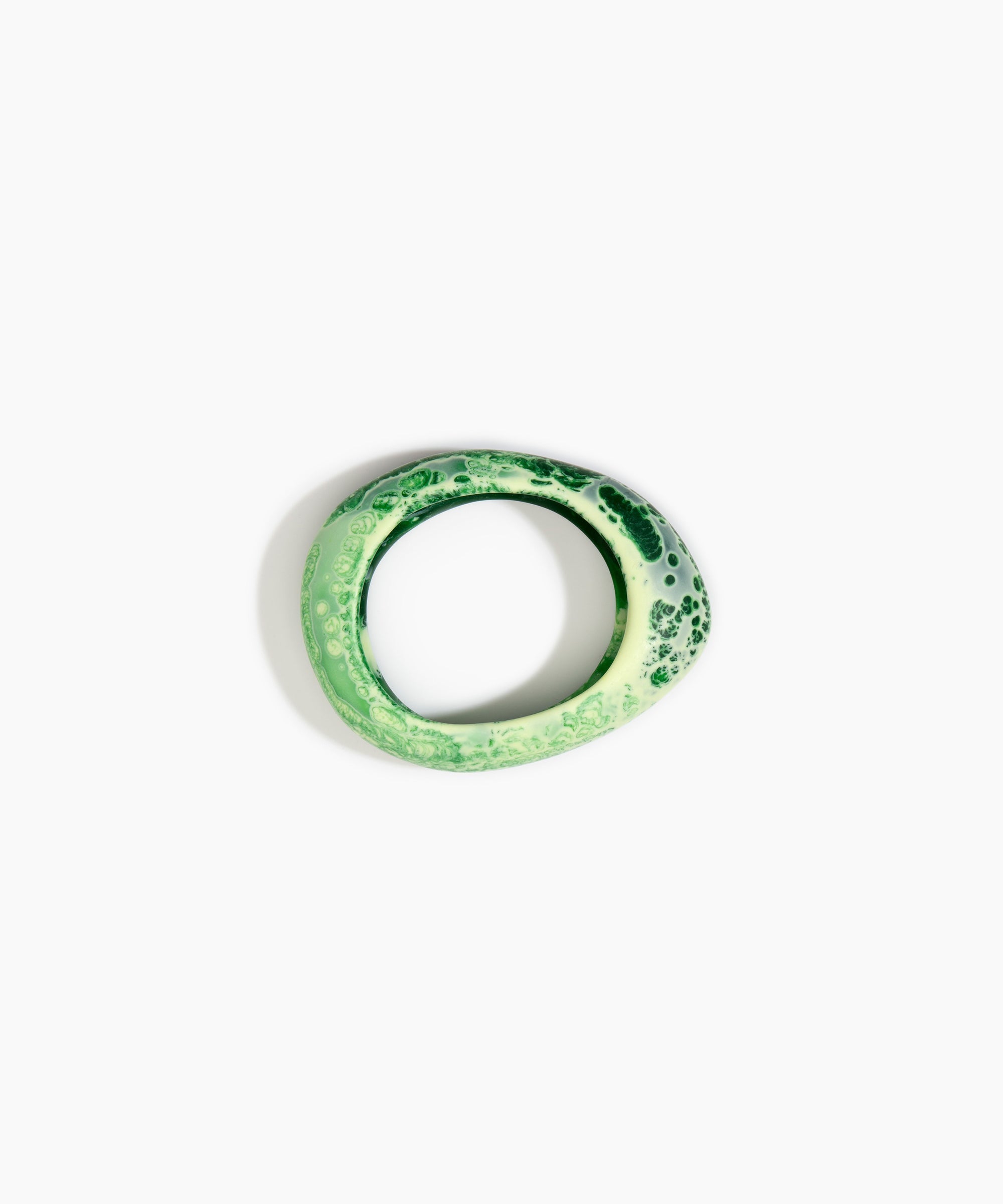 Dinosaur Designs Small Rock Bangle in Grass color resin with Wide Fit