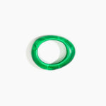 Dinosaur Designs Small Rock Bangle in Leaf color resin with Wide Fit