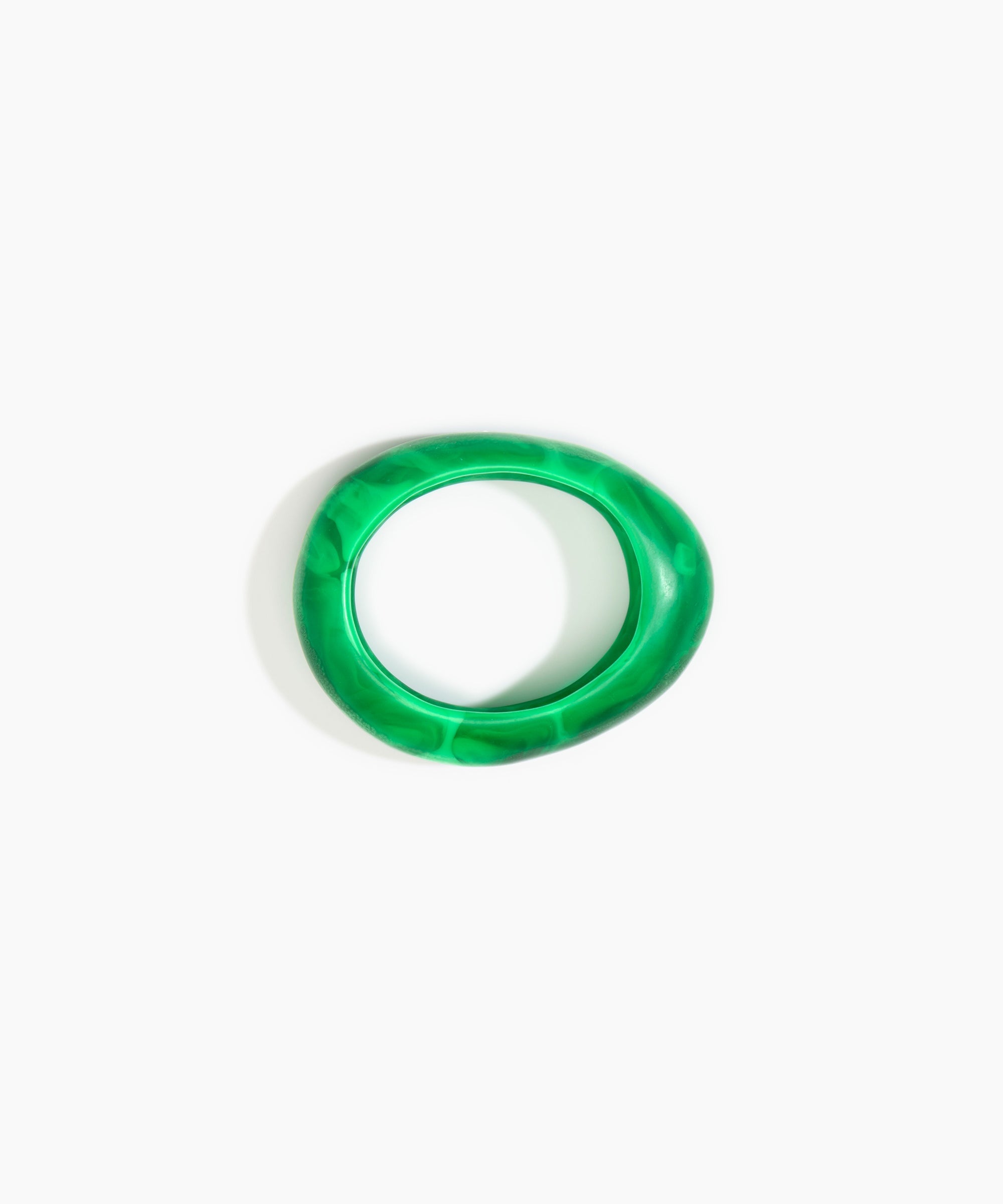 Dinosaur Designs Small Rock Bangle in Leaf color resin with Wide Fit