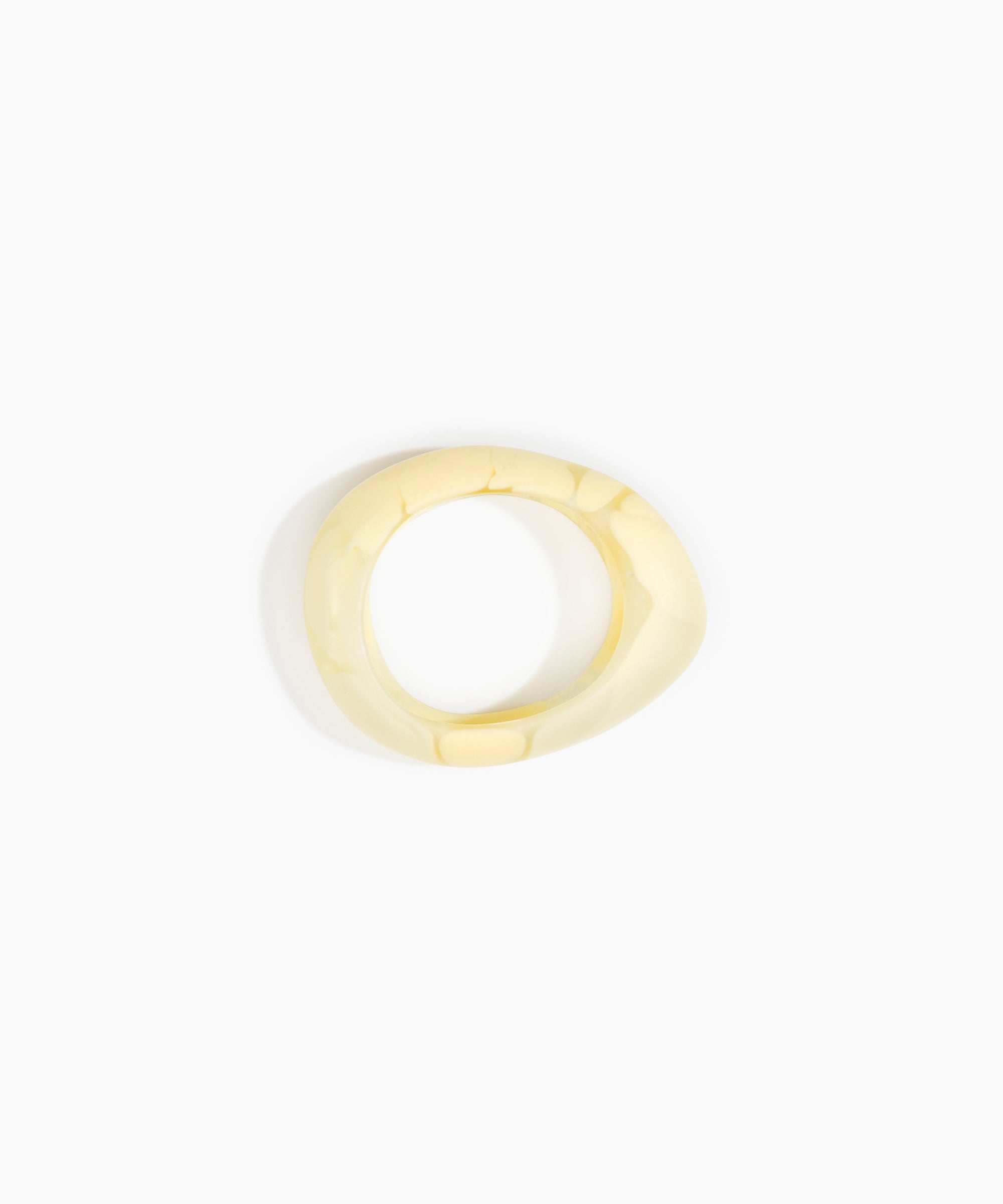 Dinosaur Designs Small Rock Bangle in Lemon color resin with Wide Fit