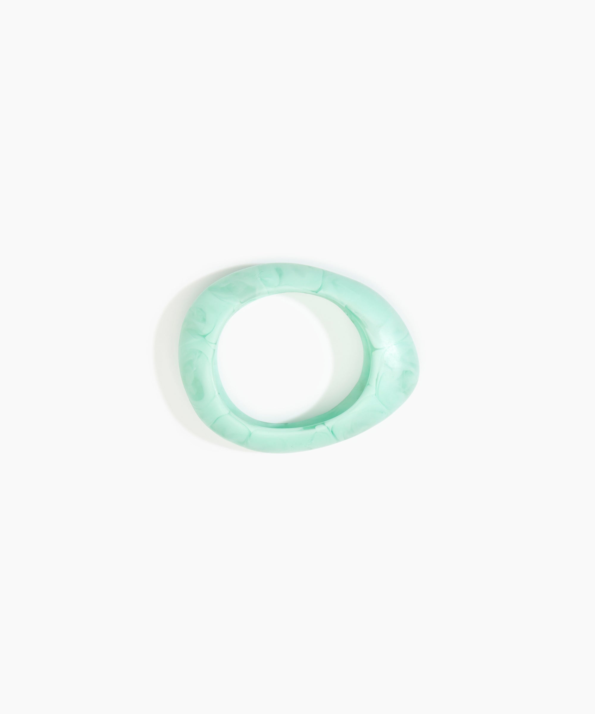 Dinosaur Designs Small Rock Bangle in Mint color resin with Wide Fit