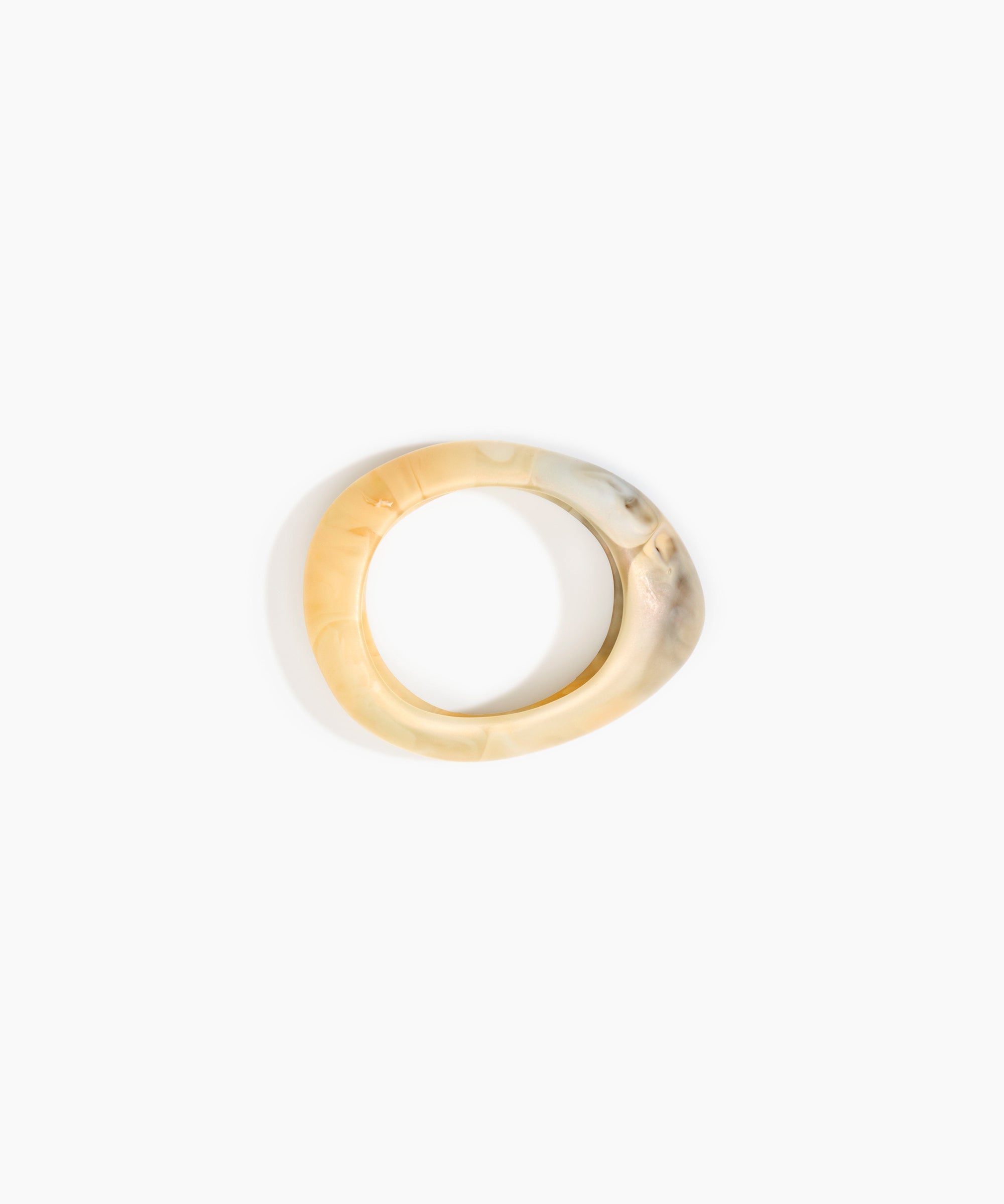 Dinosaur Designs Small Rock Bangle in Sandy Pearl color resin with Wide Fit