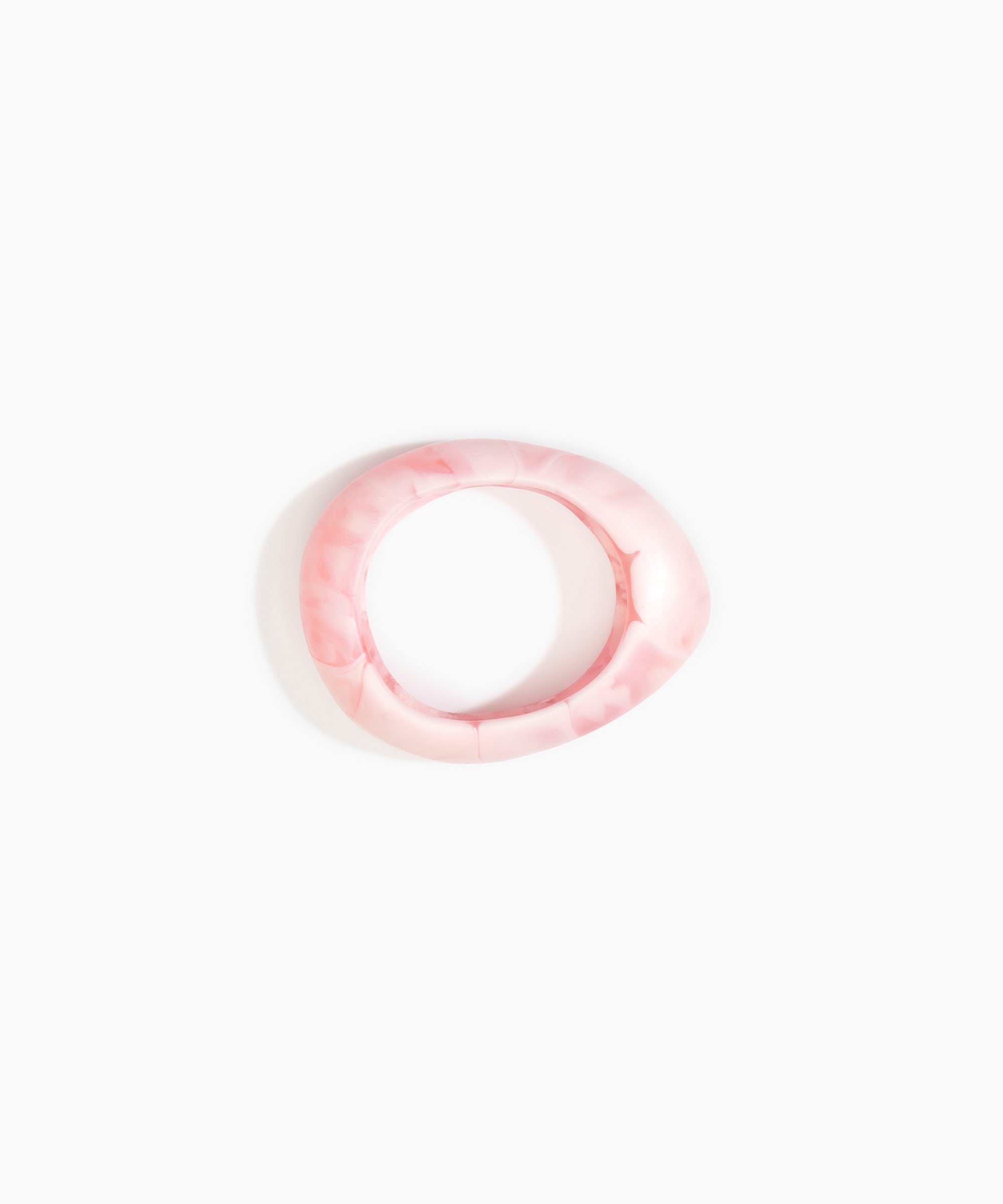 Dinosaur Designs Small Rock Bangle in Shell Pink color resin with Wide Fit